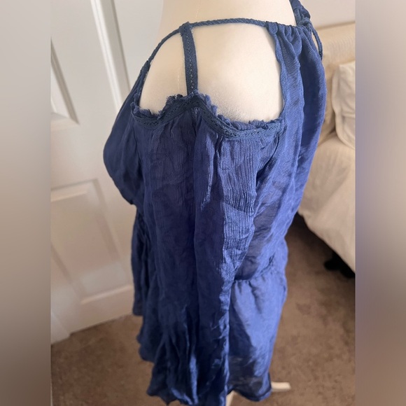 Free People Blue Dress, Cutout Shoulders and Waist, Size S - Picture 2 of 4